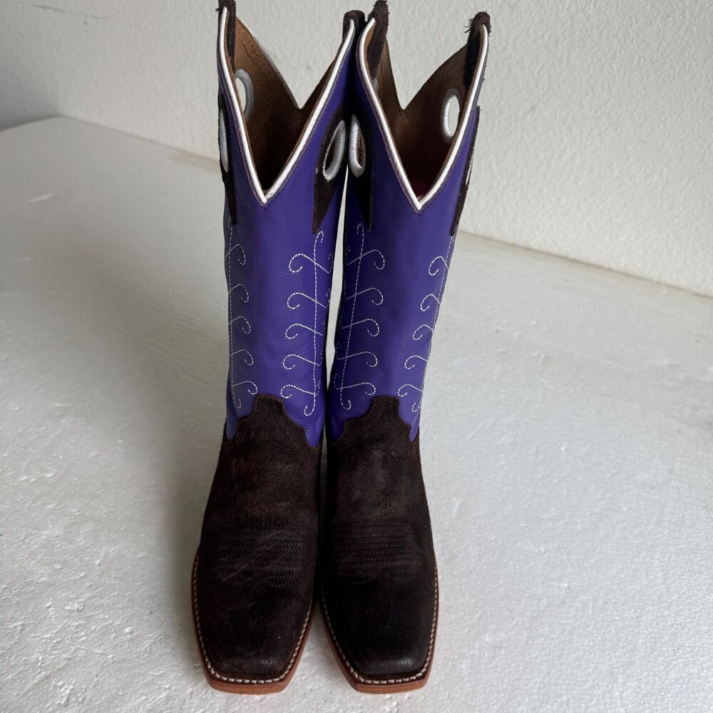 Justin Women's Hattie Square Toe Casual Boots Low Heel 1-2" Size 6B Royal Purple - Picture 6 of 14